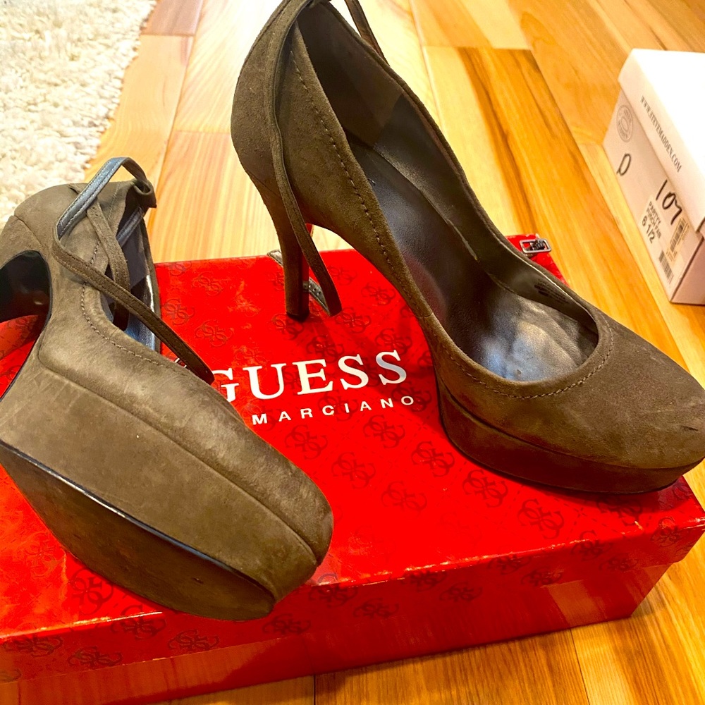 Suede Guess Platform heels with ankle strap